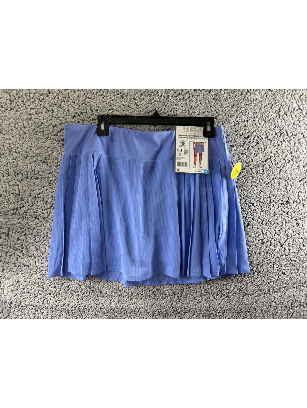 RBX Women's XL Pleated Tennis Golf Skort 5" Inner Bike Shorts Periwinkle NWT